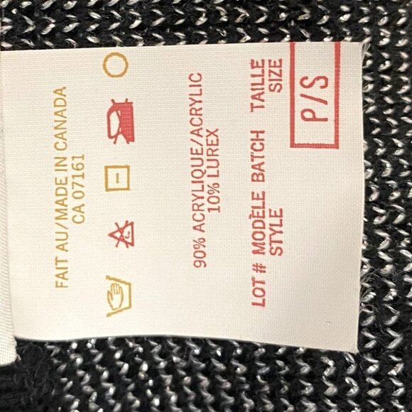 Vintage Paris Star Black Silver Knit Crew Neck Sweater S - Picture 6 of 9